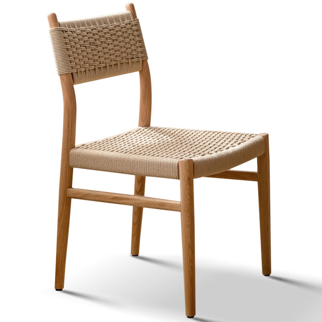 Scandinavian Oak Wood Woven Rope Dining Chair WEAVE