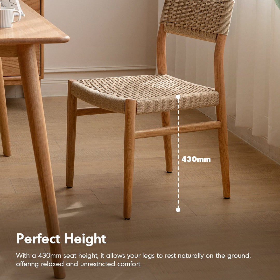 Scandinavian Oak Wood Woven Rope Dining Chair WEAVE