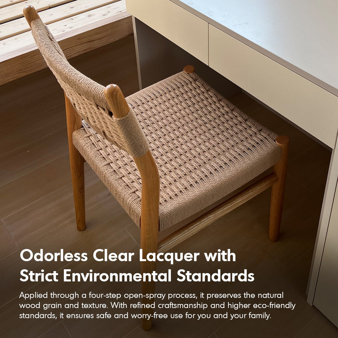 Scandinavian Oak Wood Woven Rope Dining Chair WEAVE