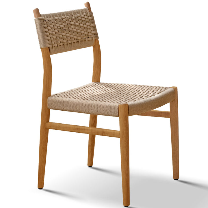 Scandinavian oak wood woven rope dining chair weave detail 6.