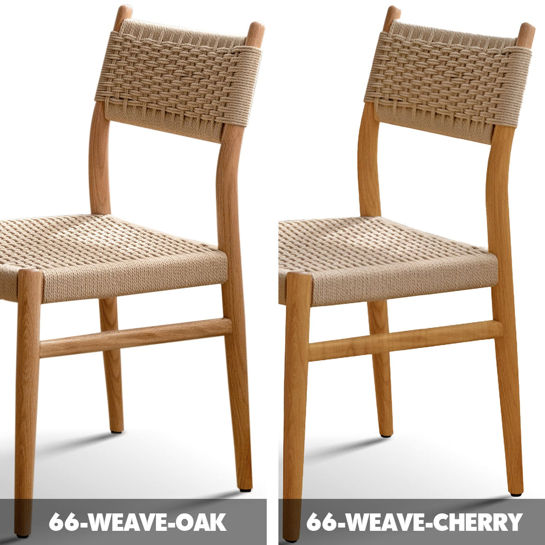 Scandinavian Oak Wood Woven Rope Dining Chair WEAVE