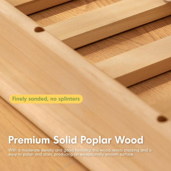 Scandinavian poplar wood extended splicing bed frame with mattress sela environmental situation.
