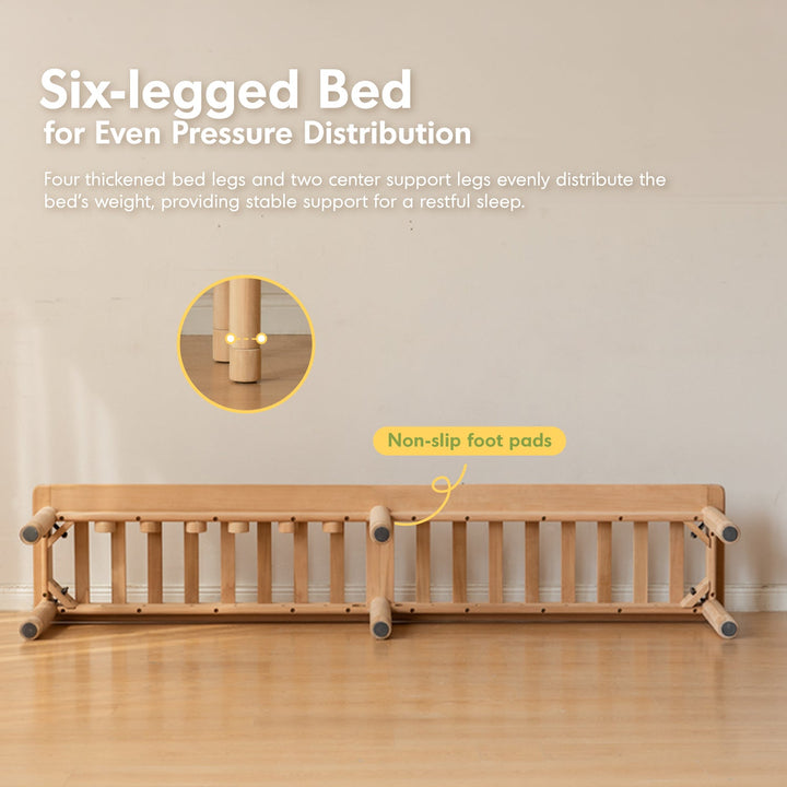 Scandinavian poplar wood extended splicing bed frame with mattress sela conceptual design.