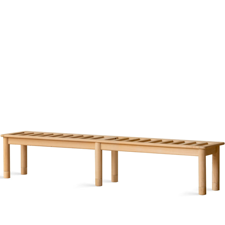 Scandinavian poplar wood extended splicing bed frame with mattress sela detail 4.
