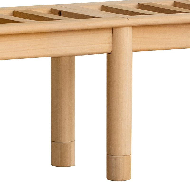 Scandinavian poplar wood extended splicing bed frame with mattress sela detail 7.
