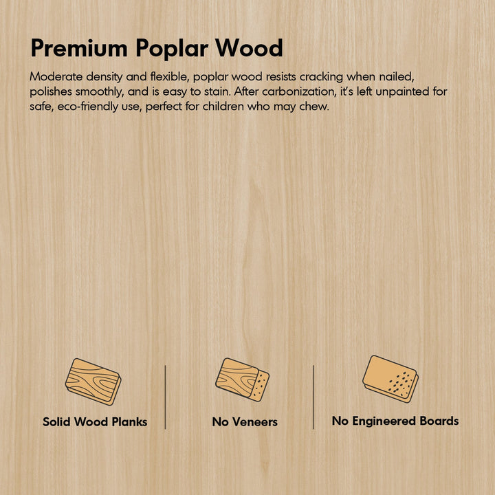 Scandinavian Poplar Wood Kids Bookshelf 4 Layers LUNA