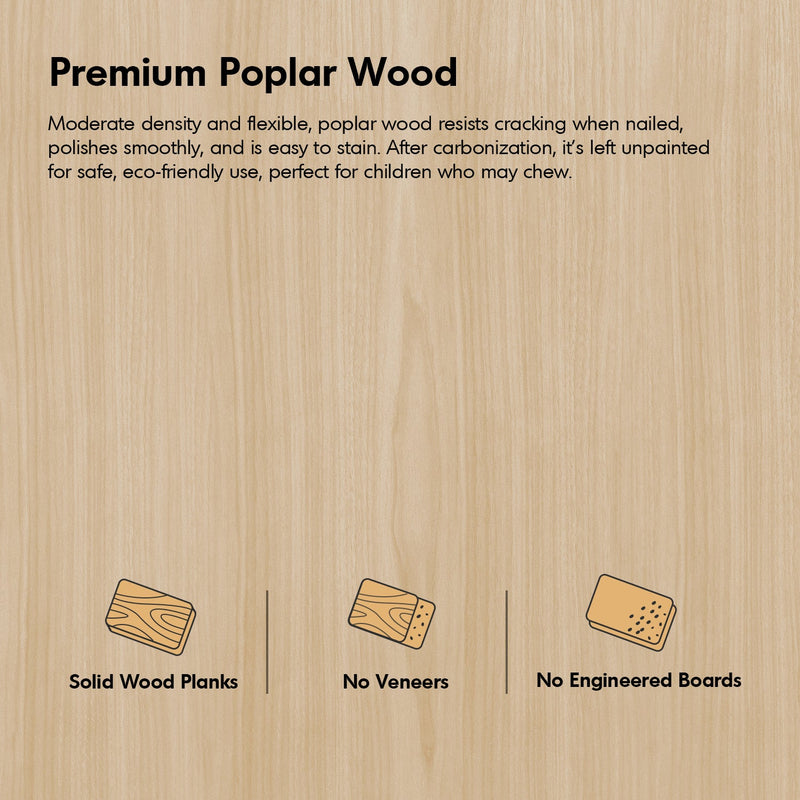 Scandinavian poplar wood kids cabinet luna color swatches.