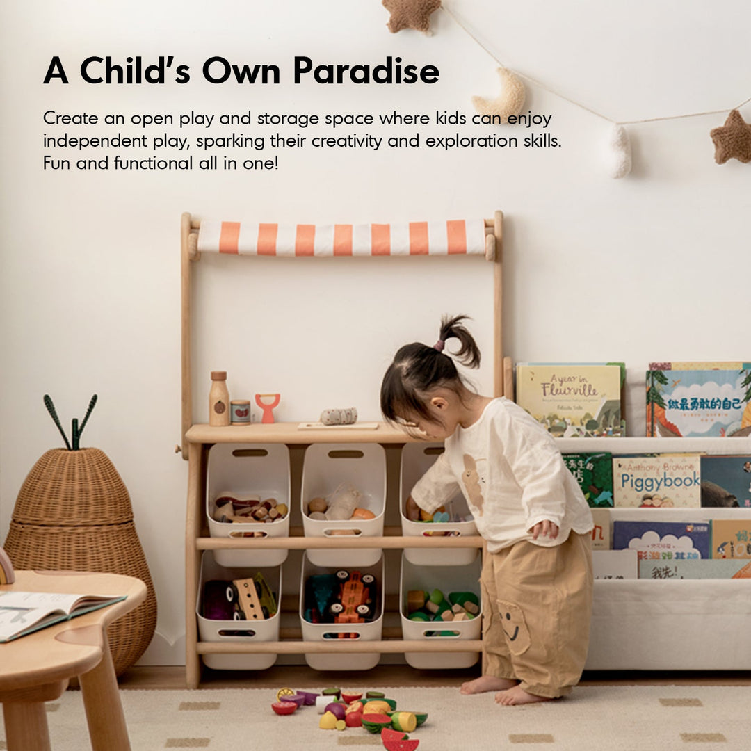 Scandinavian poplar wood kids cabinet luna material variants.