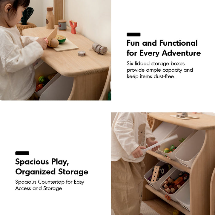 Scandinavian Poplar Wood Kids Cabinet LUNA