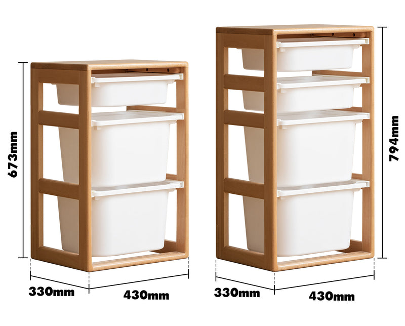 Scandinavian Poplar Wood Kids Storage Drawer Cabinet CUBBY Size Chart_2