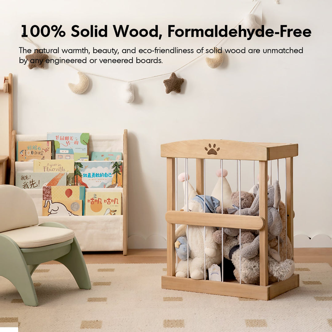 Scandinavian poplar wood storage basket luka with context.