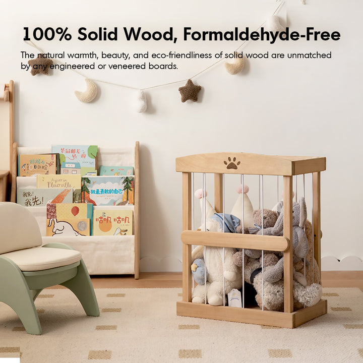 Scandinavian poplar wood storage basket luka with context.