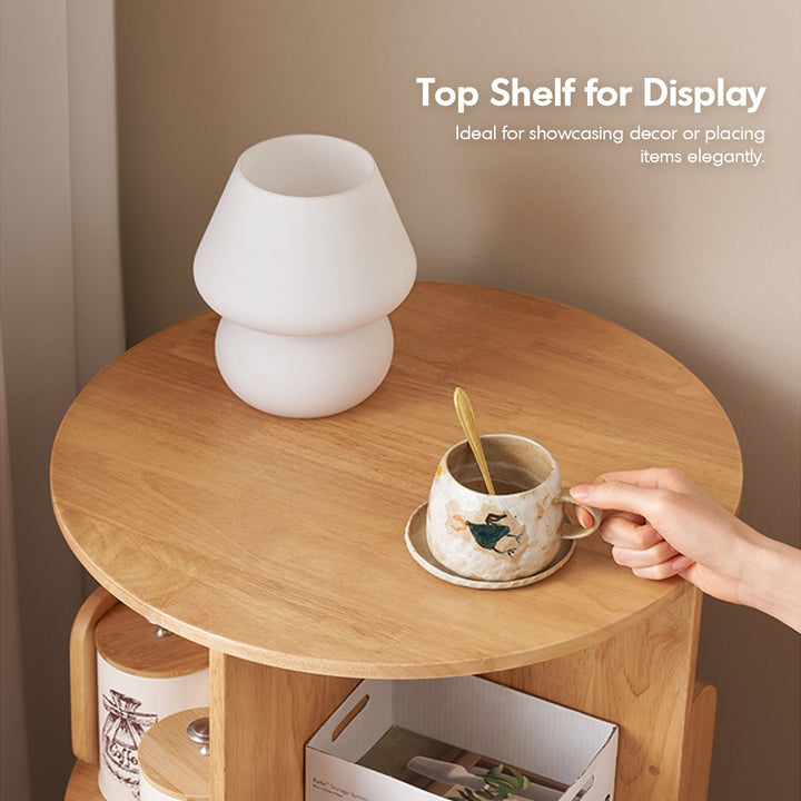 Scandinavian Rubber Wood Revolving Bookshelf IRELAND