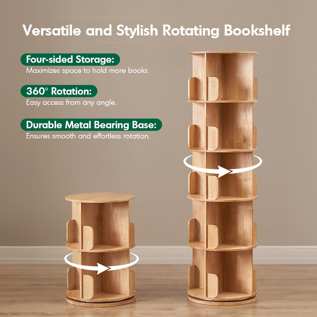 Scandinavian Rubber Wood Revolving Bookshelf IRELAND