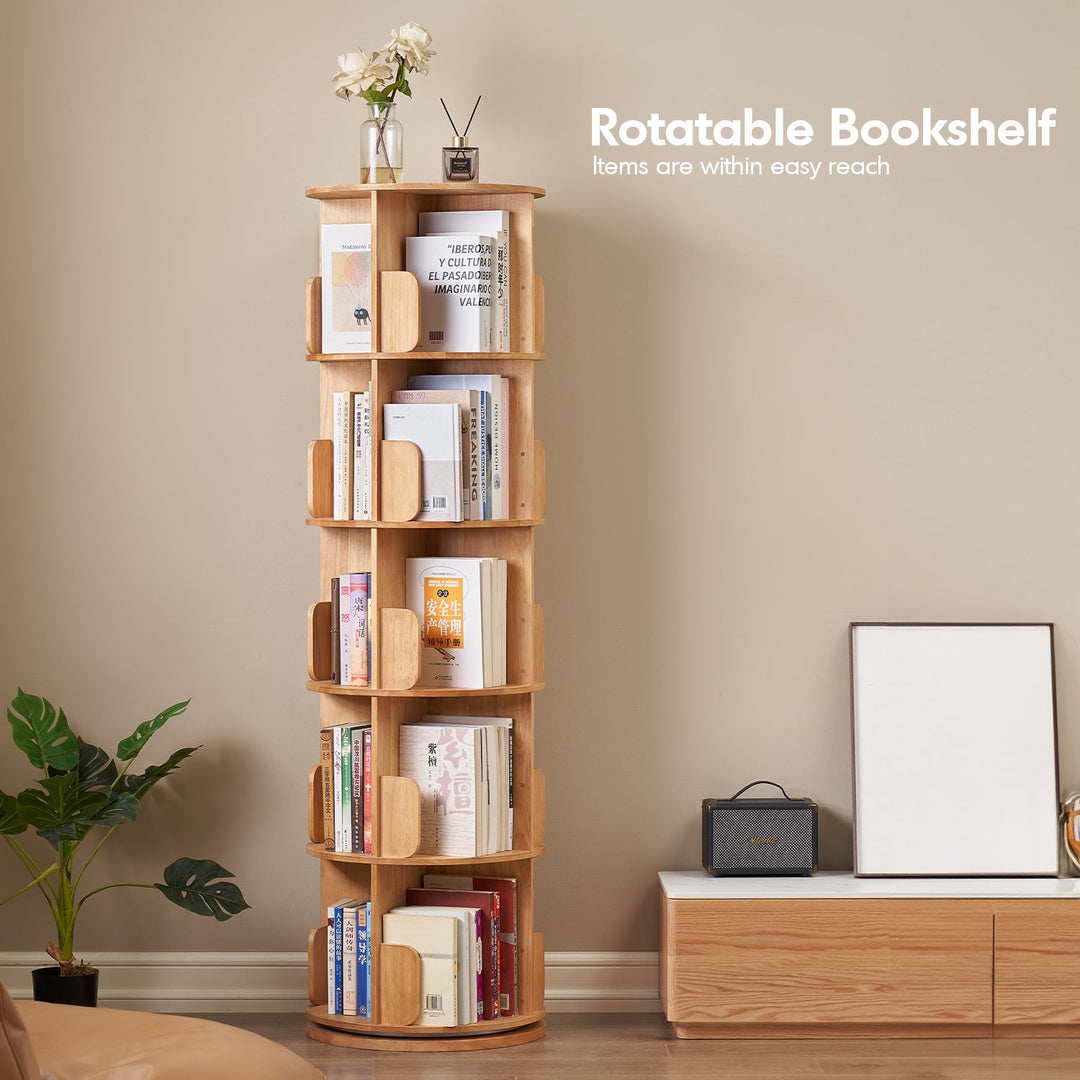 Scandinavian Rubber Wood Revolving Bookshelf IRELAND
