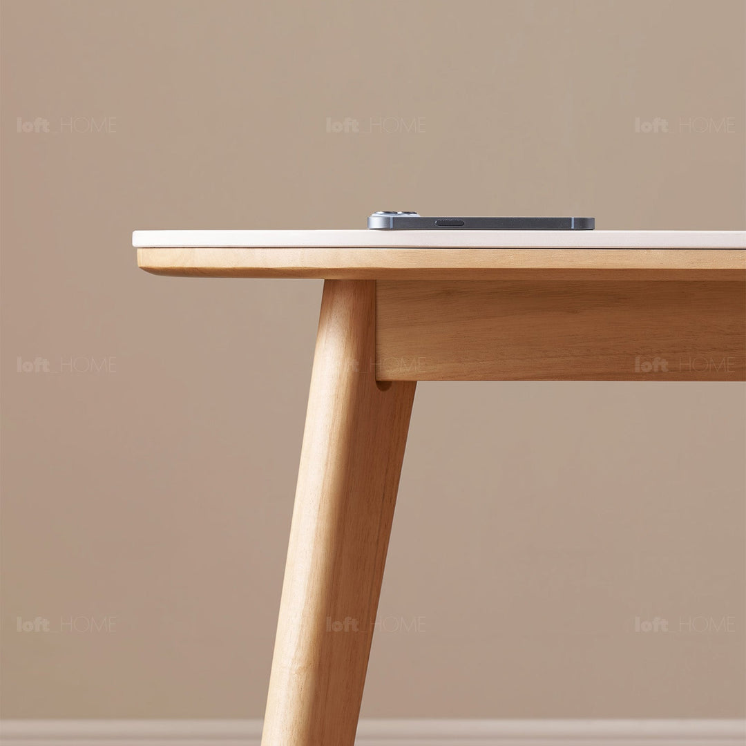 Scandinavian Rubber Wood Sintered Stone Dining Table TERRA