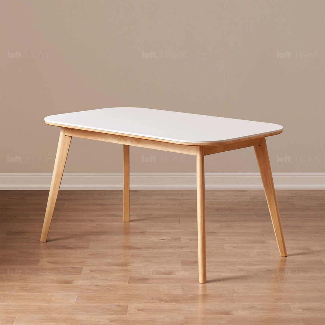 Scandinavian Rubber Wood Sintered Stone Dining Table TERRA