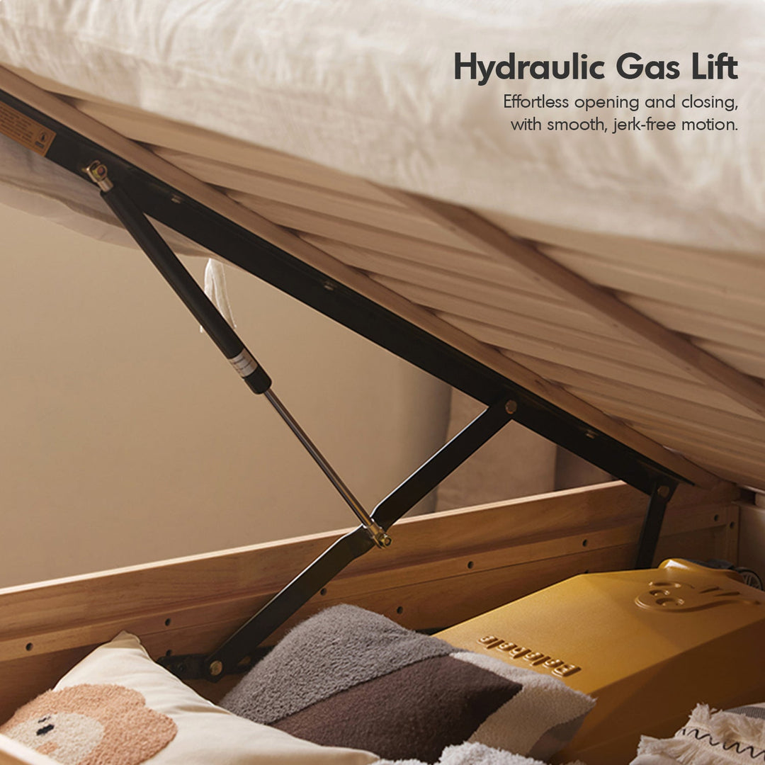 Scandinavian Rubber Wood Storage Bed BASE