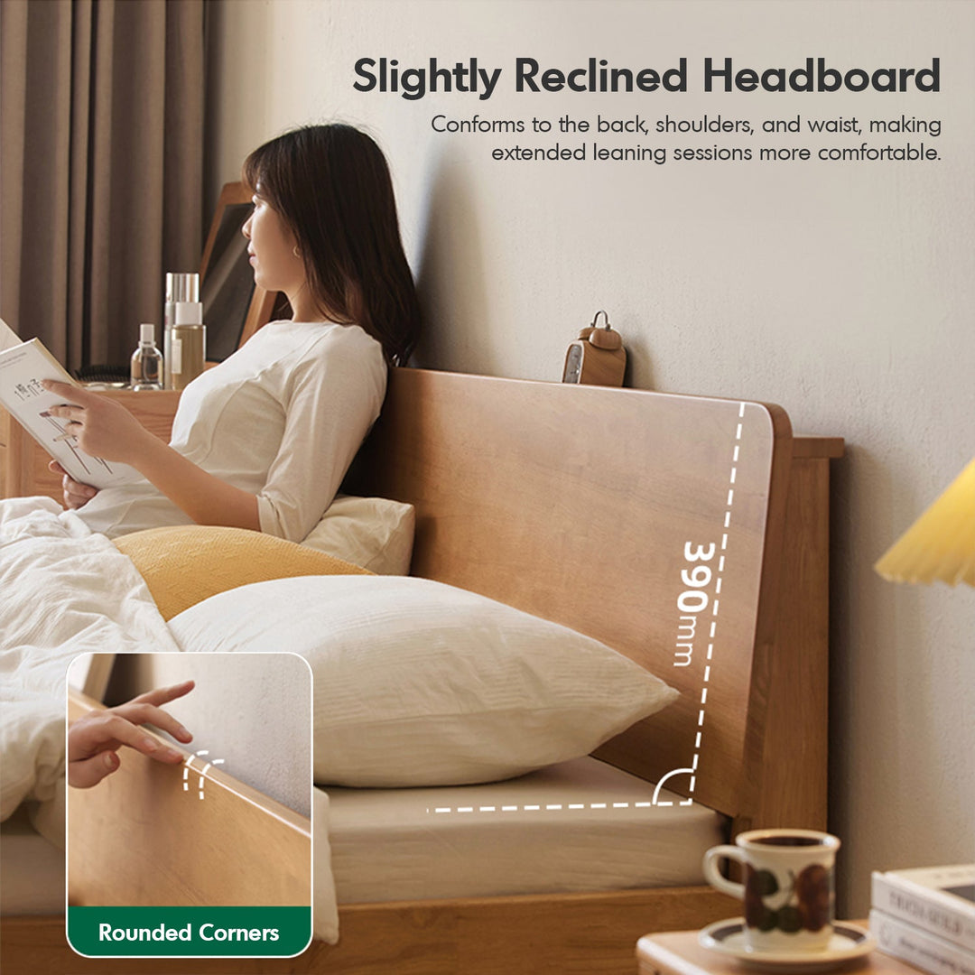 Scandinavian Rubber Wood Storage Bed BASE