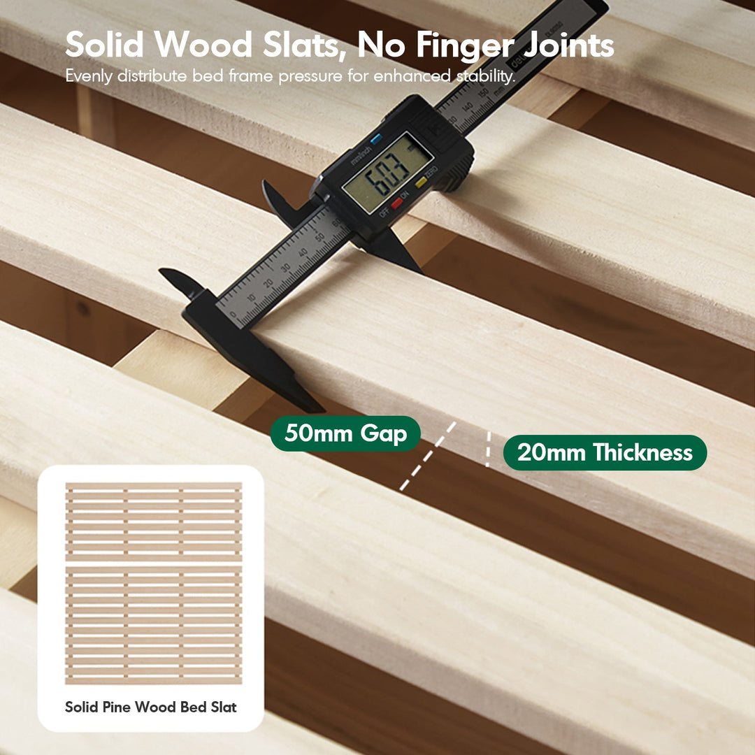 Scandinavian Rubber Wood Storage Bed BASE