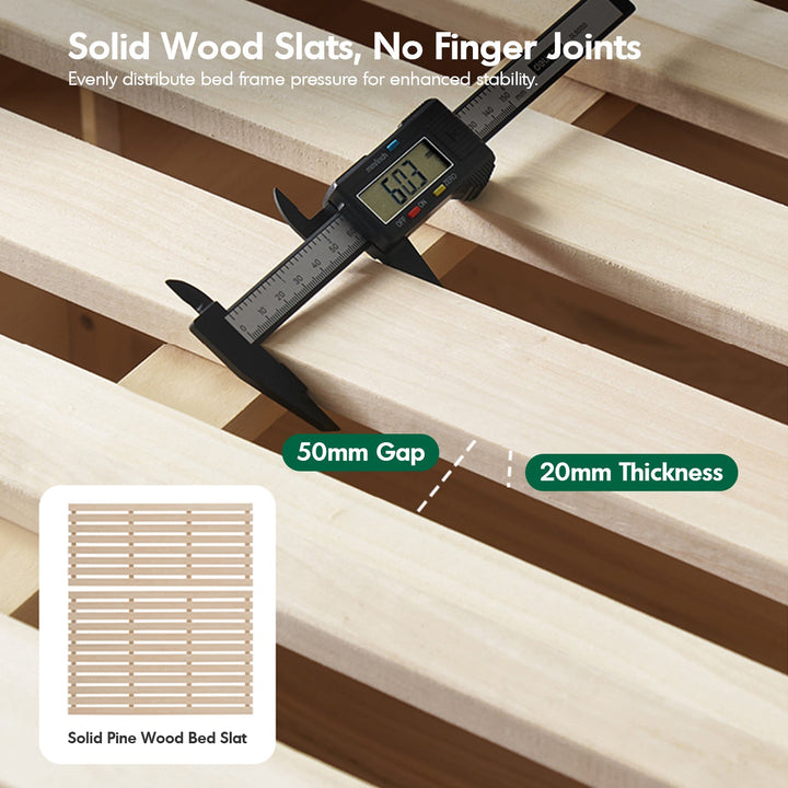 Scandinavian Rubber Wood Storage Bed BASE