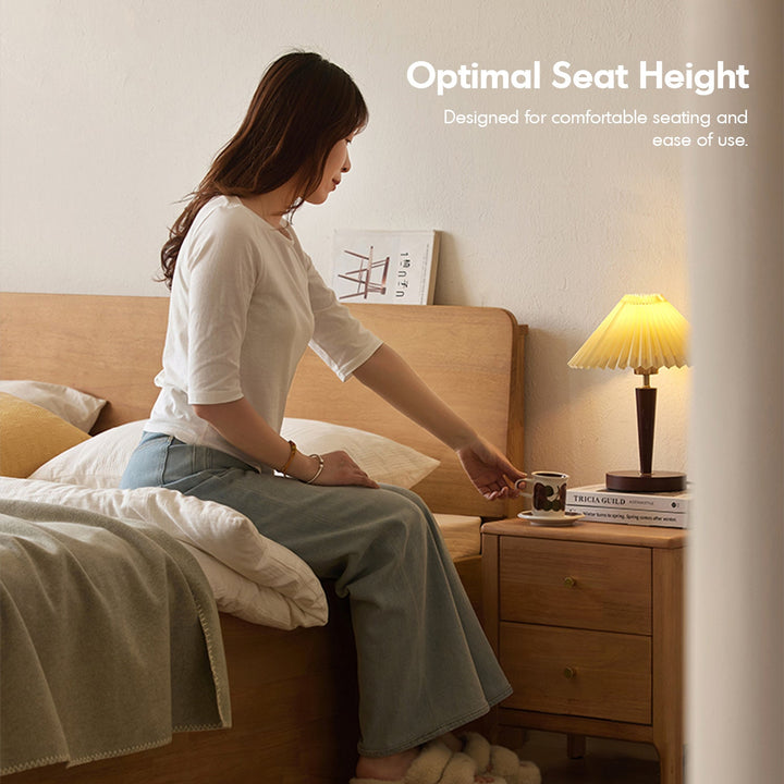 Scandinavian Rubber Wood Storage Bed BASE