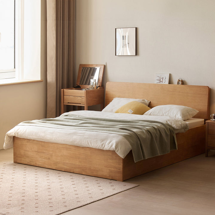 Scandinavian Rubber Wood Storage Bed BASE