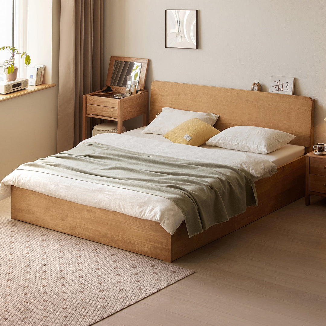 Scandinavian Rubber Wood Storage Bed BASE