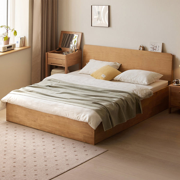 Scandinavian Rubber Wood Storage Bed BASE