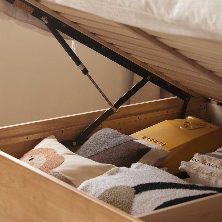 Scandinavian Rubber Wood Storage Bed BASE