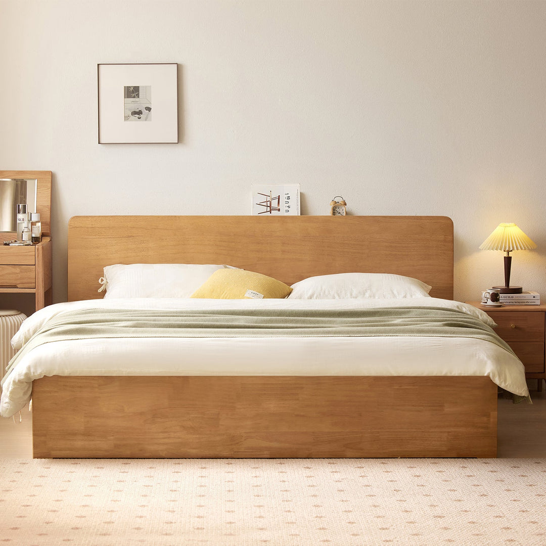 Scandinavian Rubber Wood Storage Bed BASE