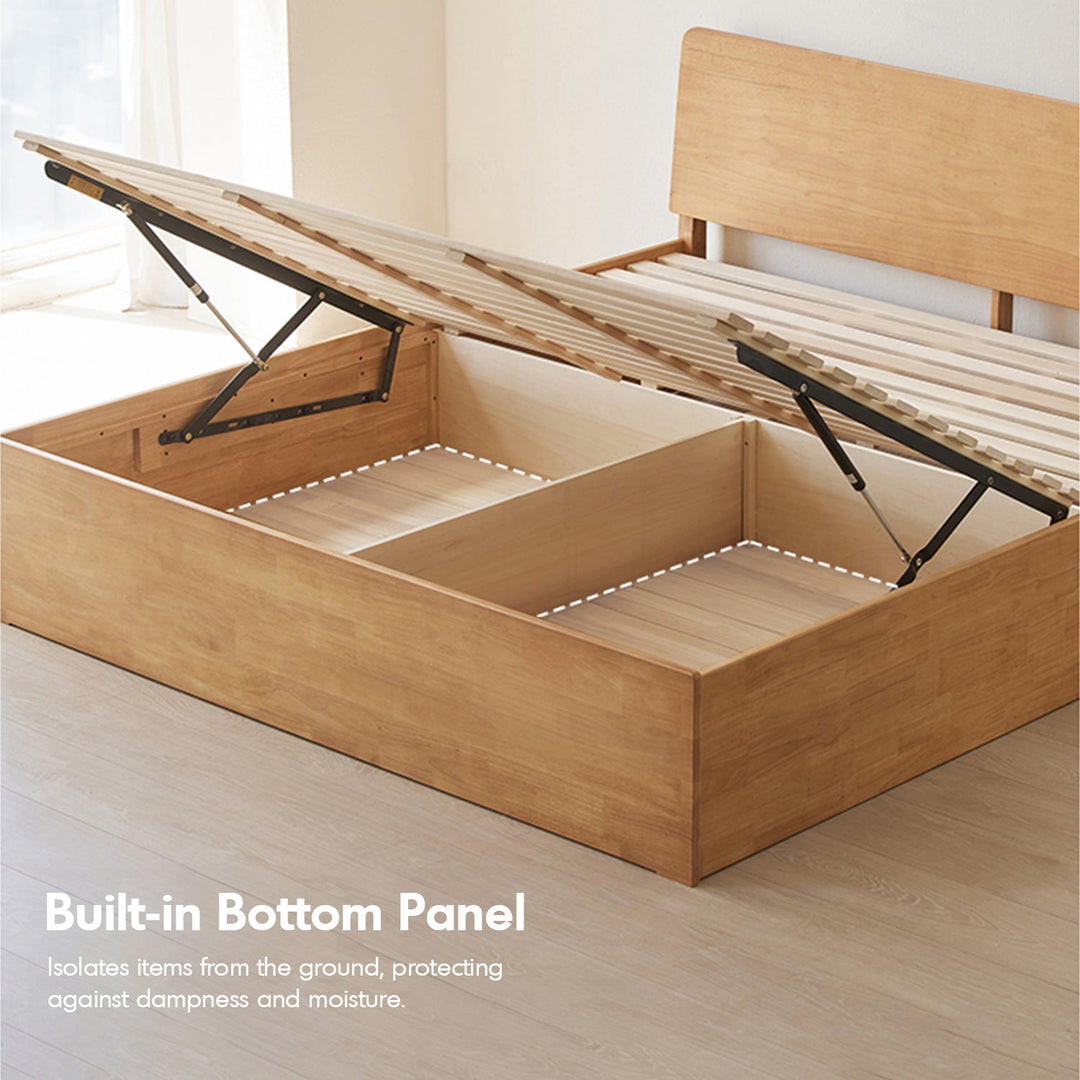 Scandinavian Rubber Wood Storage Bed BASE