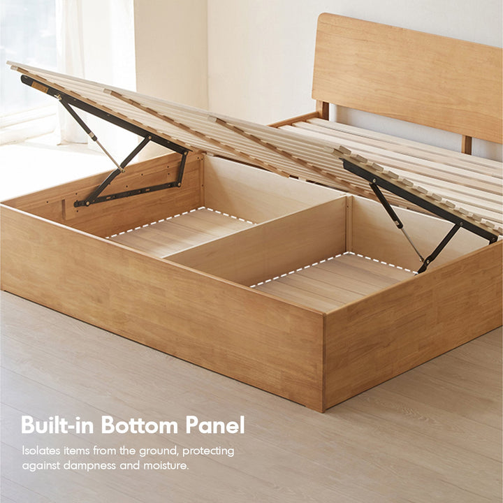 Scandinavian Rubber Wood Storage Bed BASE
