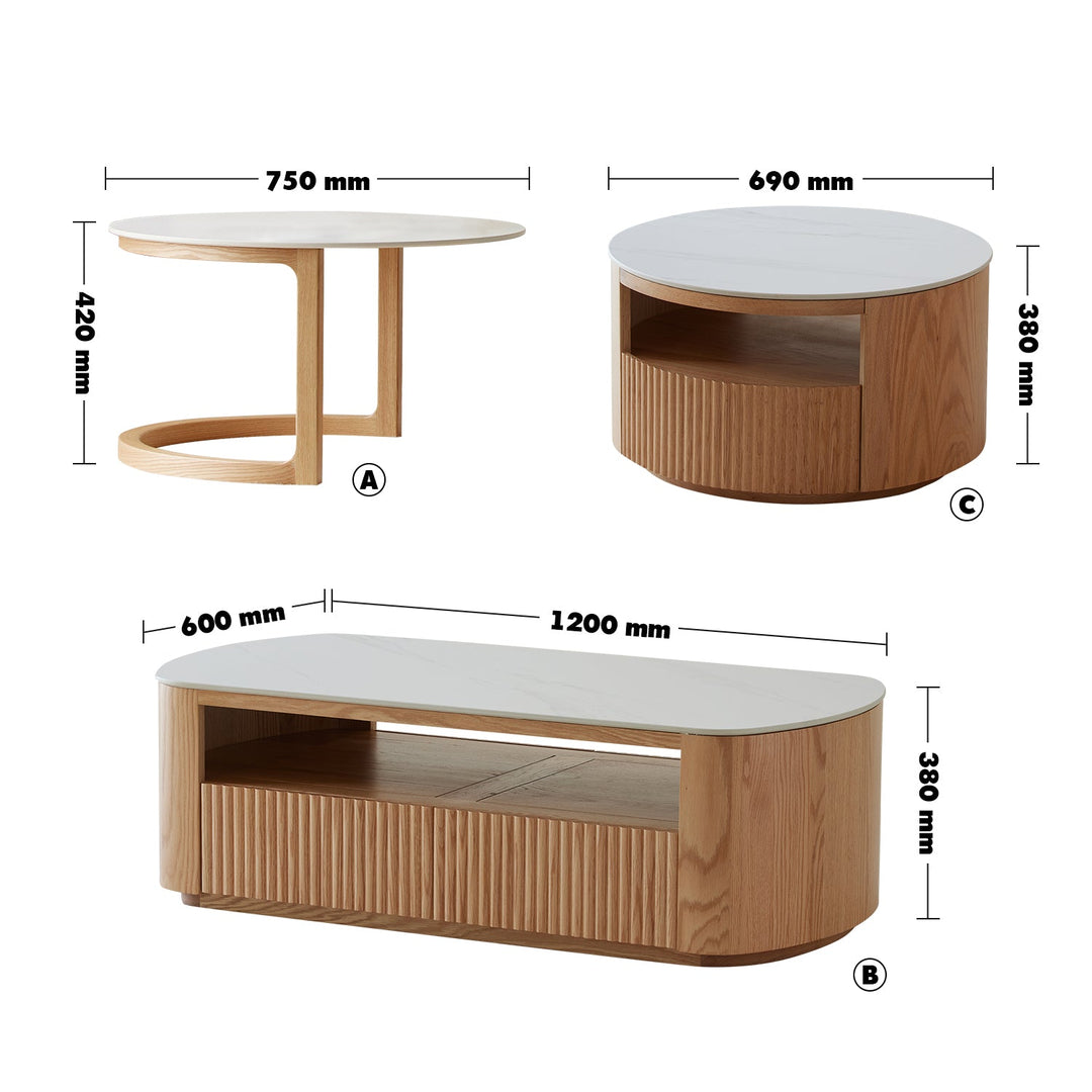 Scandinavian Sintered Stone Coffee Table WENDEL