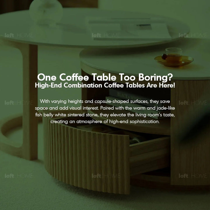 Scandinavian sintered stone coffee table wendel material variants.