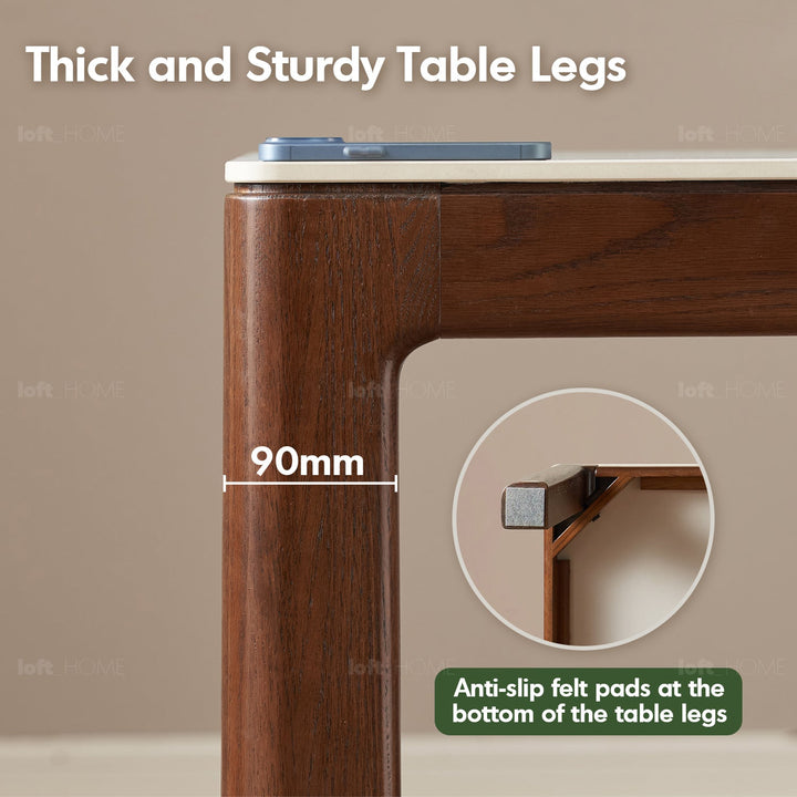 Scandinavian sintered stone dining table hulk conceptual design.