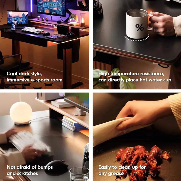 Scandinavian Sintered Stone Electric Height Adjustable Study Table ENCHANTED