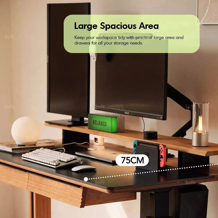 Scandinavian Sintered Stone Electric Height Adjustable Study Table ENCHANTED