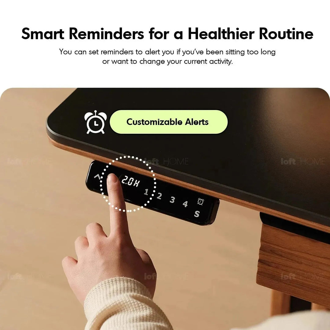 Scandinavian Sintered Stone Electric Height Adjustable Study Table ENCHANTED