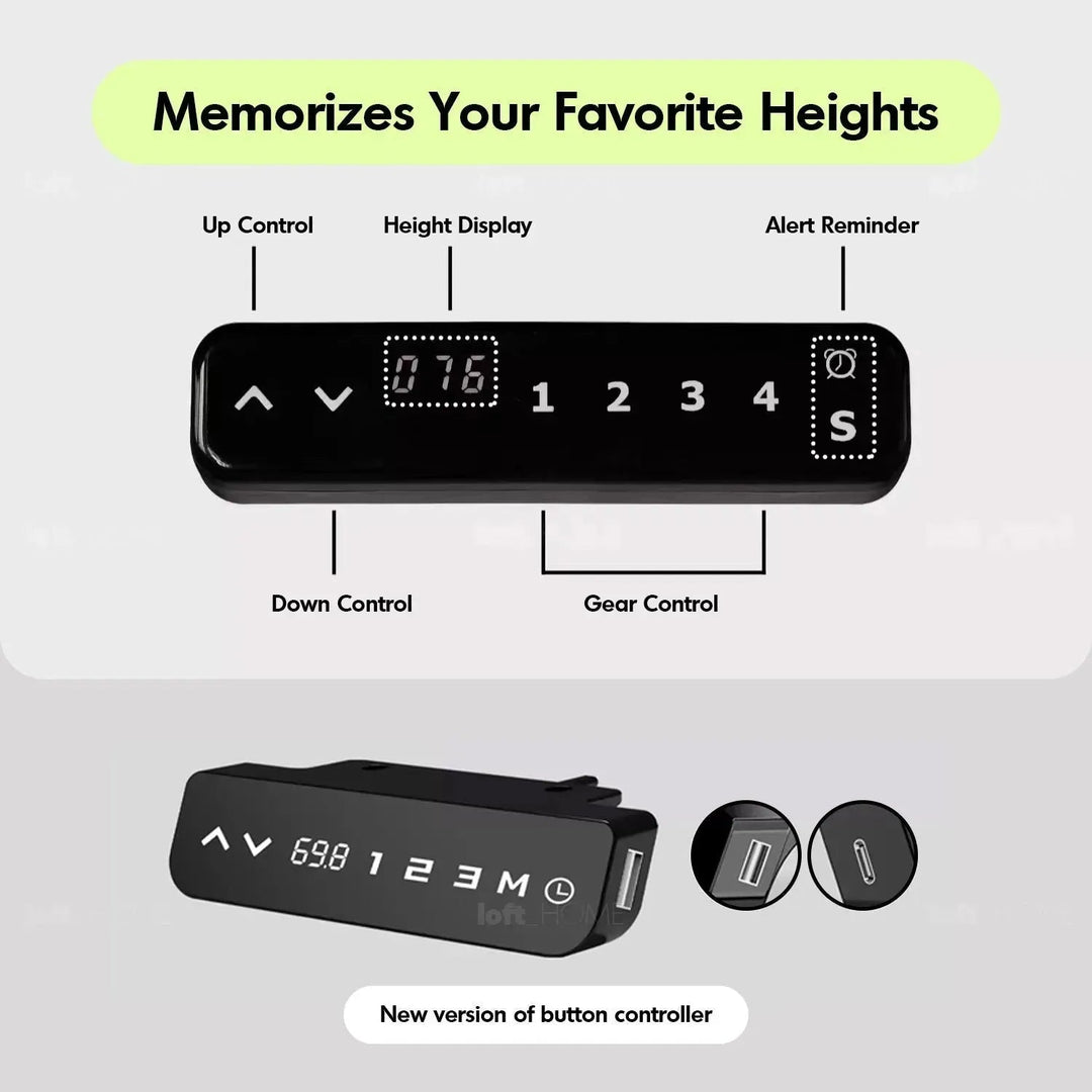 Scandinavian Sintered Stone Electric Height Adjustable Study Table ENCHANTED