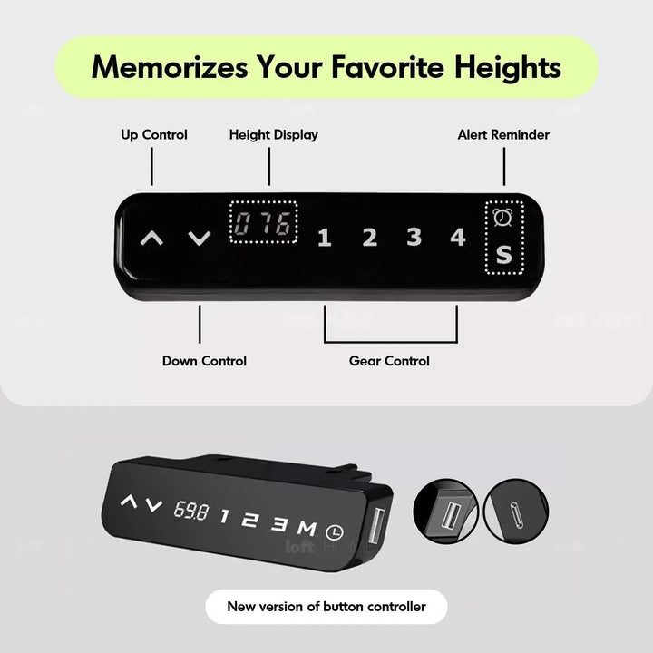 Scandinavian Sintered Stone Electric Height Adjustable Study Table ENCHANTED