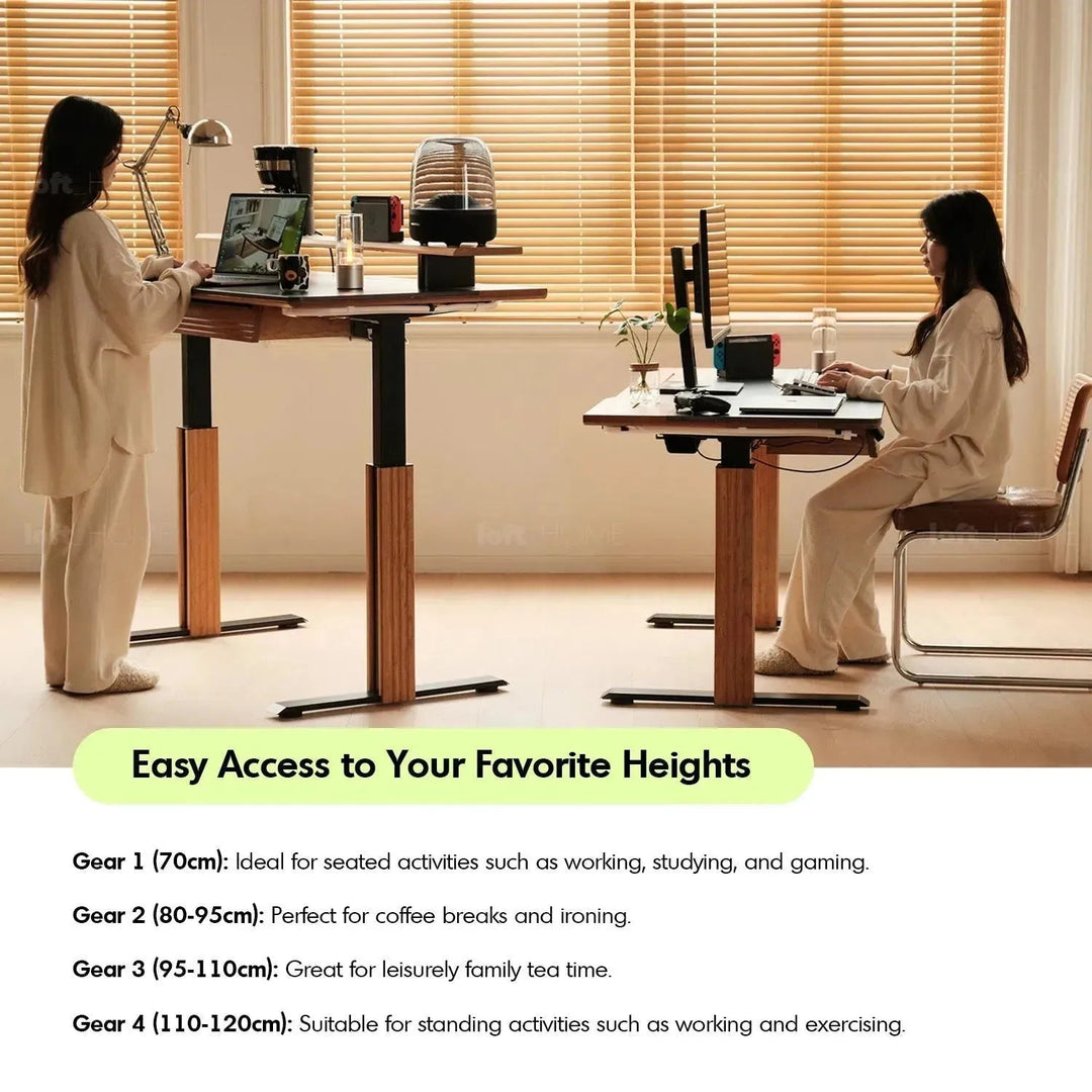 Scandinavian Sintered Stone Electric Height Adjustable Study Table ENCHANTED