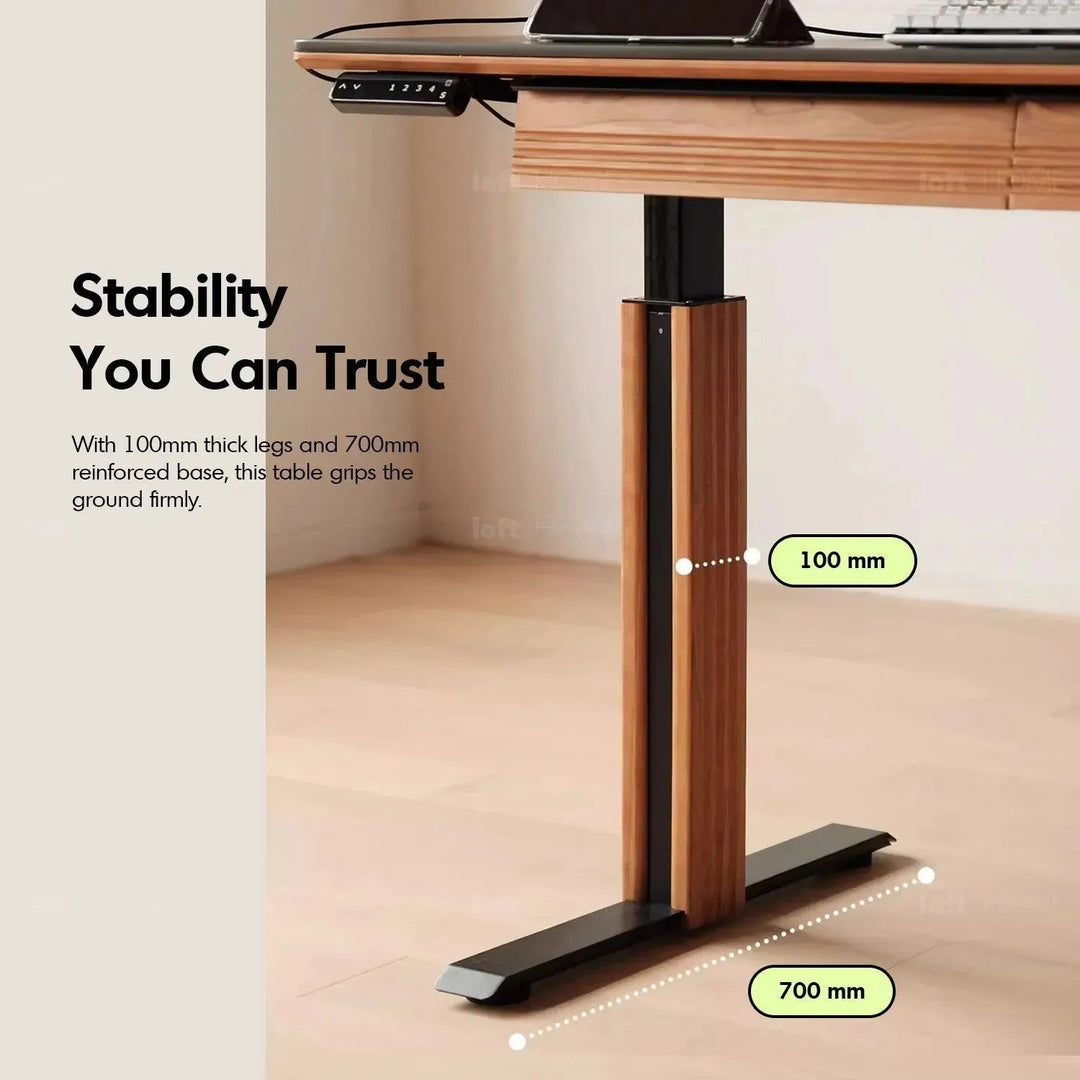 Scandinavian Sintered Stone Electric Height Adjustable Study Table ENCHANTED