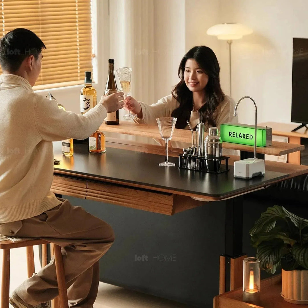 Scandinavian Sintered Stone Electric Height Adjustable Study Table ENCHANTED