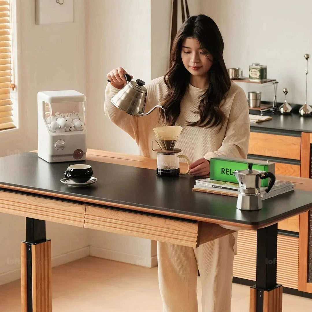 Scandinavian Sintered Stone Electric Height Adjustable Study Table ENCHANTED