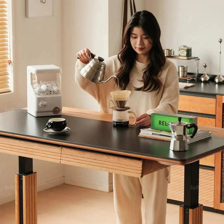 Scandinavian Sintered Stone Electric Height Adjustable Study Table ENCHANTED