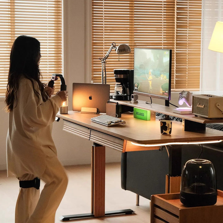 Scandinavian Sintered Stone Electric Height Adjustable Study Table ENCHANTED