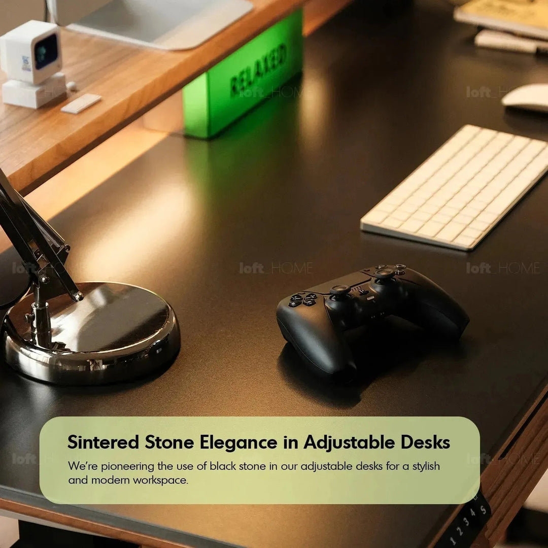 Scandinavian Sintered Stone Electric Height Adjustable Study Table ENCHANTED