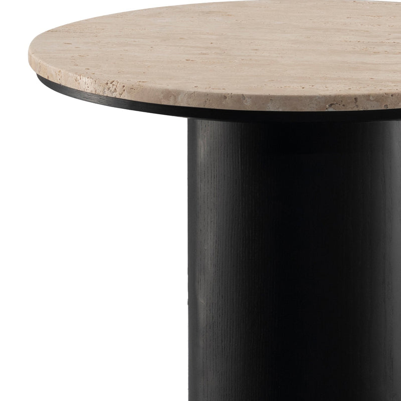 Japandi Travertine Stone Side Table MUCKETY Color Swatches