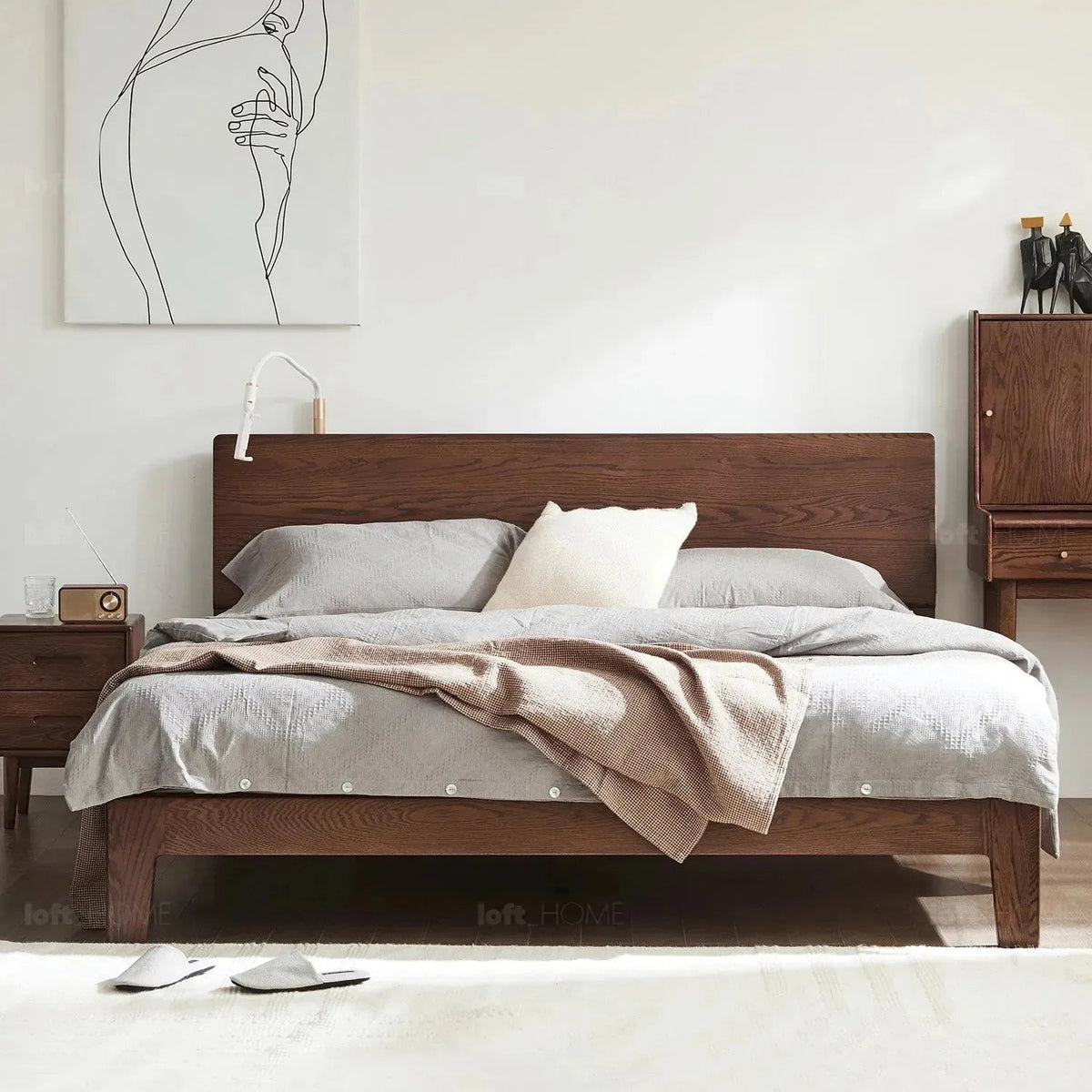 Scandinavian Oak Wood Bed APERTURE More Details and Instruction